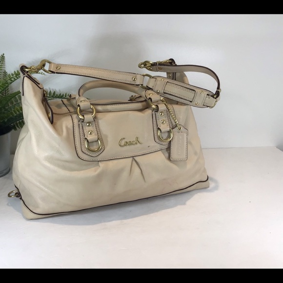 COACH ASHLEY IVORY LEATHER SATCHEL HANDBAG - Picture 8 of 16